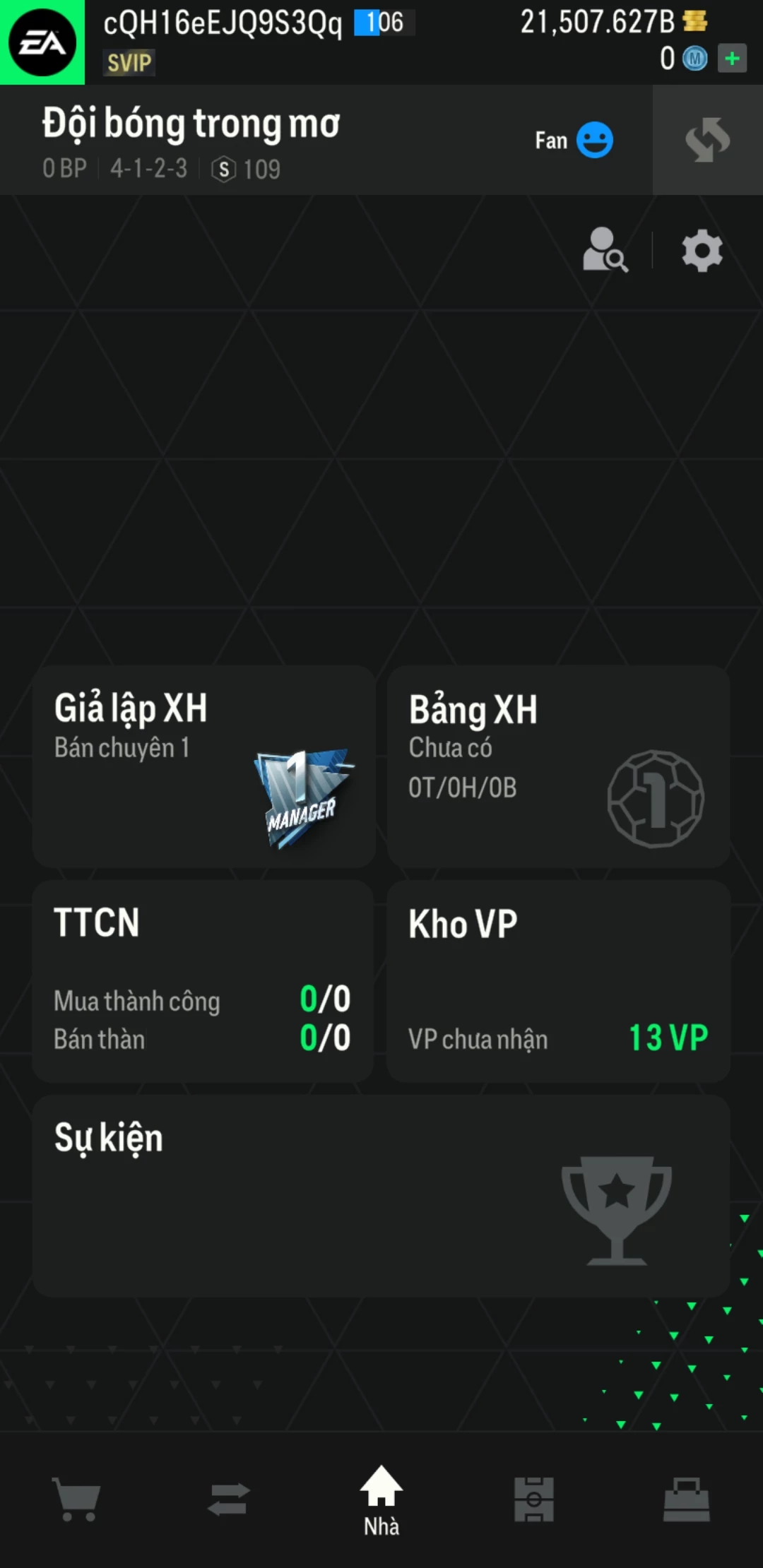 Ảnh ACC mở thẻ (LOẠI SVIP MAX) gồm 700+ đến 900+ thẻ cầu thủ từ Siêu sao đến Miền núi các loại. Có sẵn BP trắng từ 18,000 tỷ BP đến 22,000 tỷ BP, ACC còn nhiều ngày SVIP
